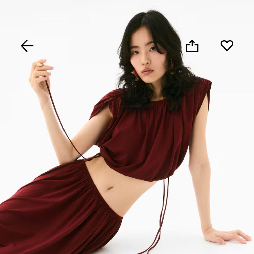 H&M pleated crop top